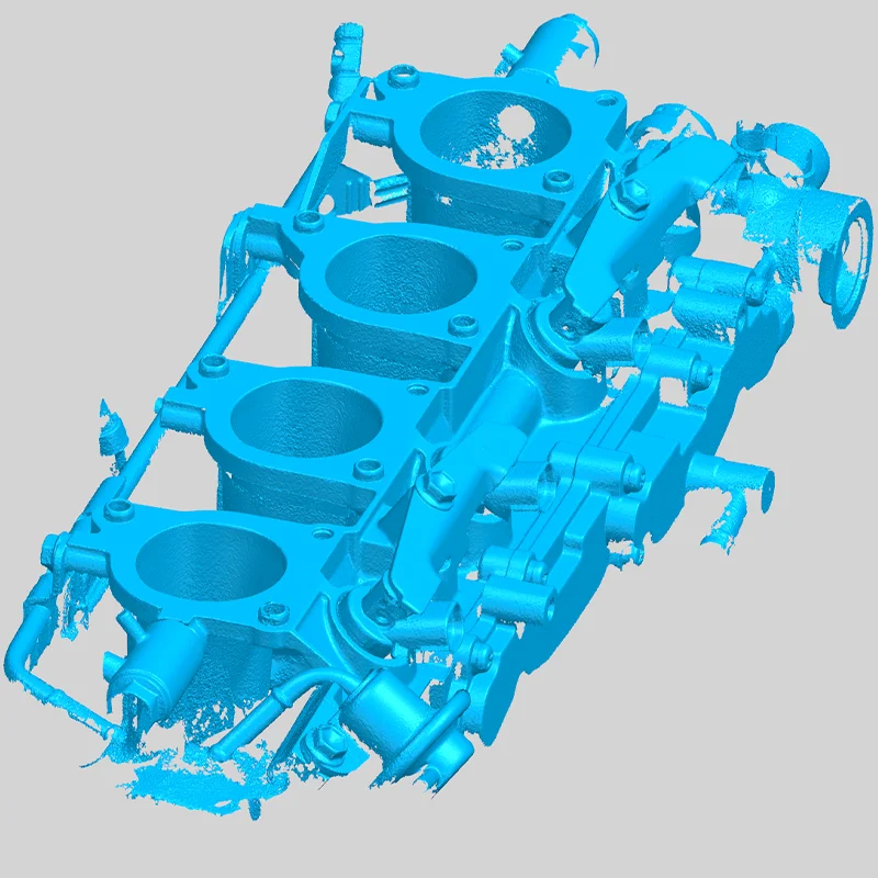 3D сканирование детали четырех дроссельного впуска автомобиля