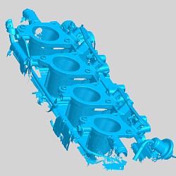 3D сканирование детали четырех дроссельного впуска автомобиля